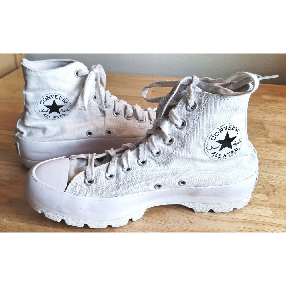 Converse White Chunky Lug Sole Chuck Taylor All Star Shoes #565902C  8.5